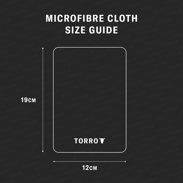 TORRO Premium Microfibre Cleaning Cloth Size Guide