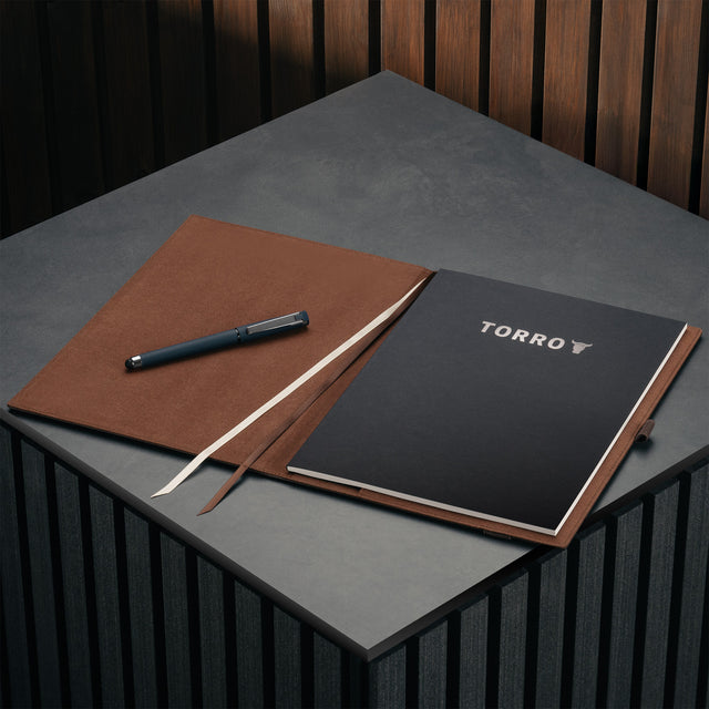 Dark Brown Leather A4 Notebook Cover