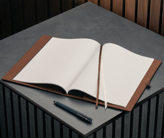 Dark Brown Leather A4 Notebook Cover