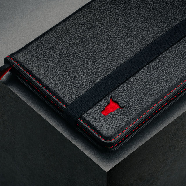 Front of the Black Leather (with Red Stitching) Passport Holder