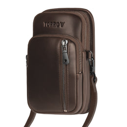 Dark Brown Leather Phone Bag