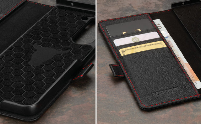 Samsung Galaxy Z Fold5 Leather Wallet Case (with Stand Function) Feature Focus