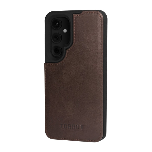 Dark Brown Leather Bumper Case for Samsung Galaxy S24