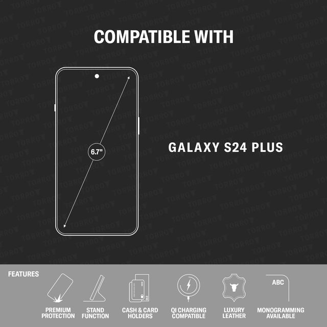 Model compatibility of the Leather Wallet Case for Samsung Galaxy S24 Plus