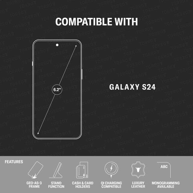 Model compatibility of the Leather Wallet Case for Samsung Galaxy S24