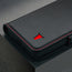 Black with Red Detail Leather Case for Galaxy S25