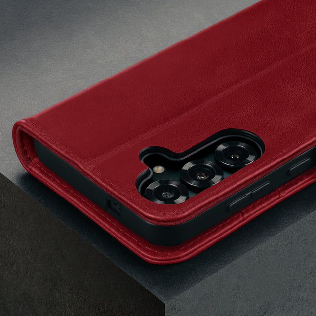 Crimson Leather Case for Galaxy S25+