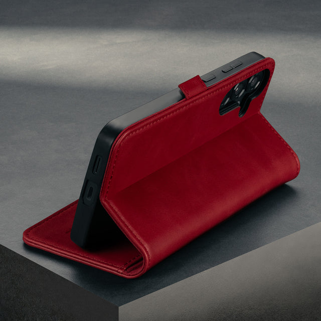 Crimson Leather Case for Galaxy S25+