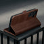 Stand feature of the Dark Brown Leather Stand Case for Galaxy S26
