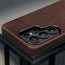 Camera cutout on the Dark Brown Leather Bumper Case for Galaxy S26 Ultra