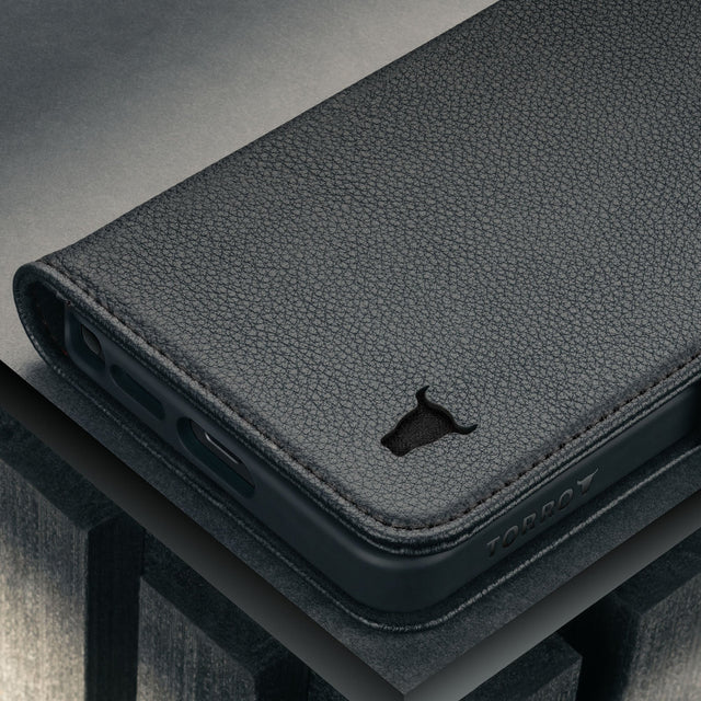 Black Leather Stand Case for Galaxy S26 Ultra