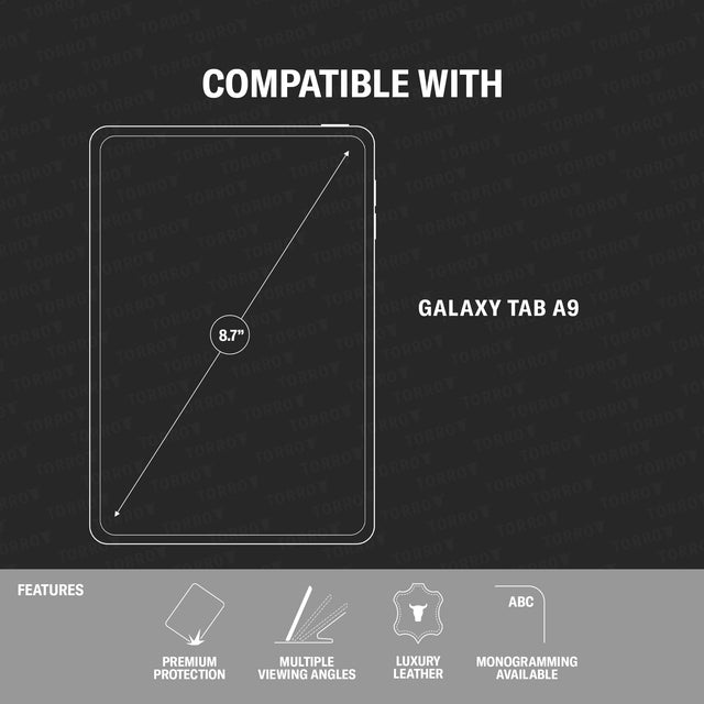 Compatibility of the Black with Red Stitching Leather Case for Samsung Galaxy Tab A9