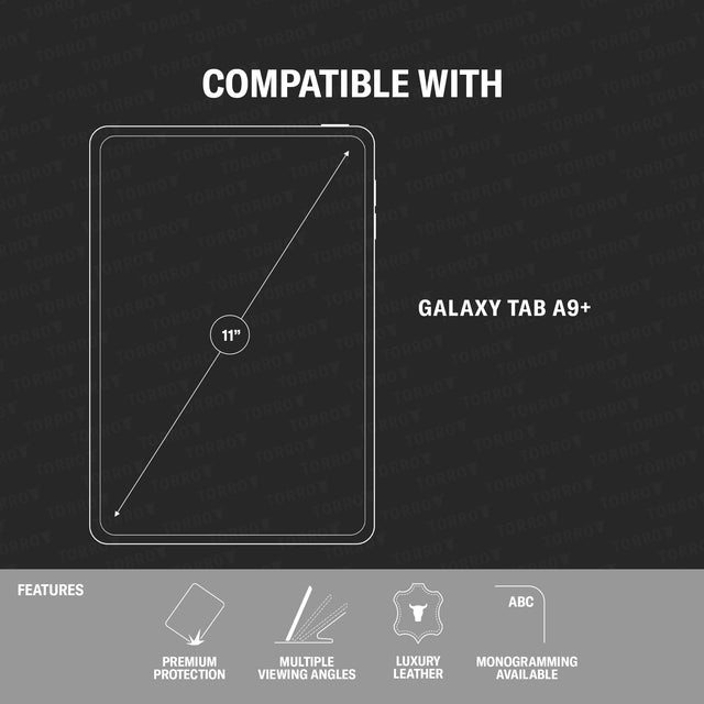 Compatibility of the Black with Red Stitching Leather Case for Samsung Galaxy Tab A9 Plus