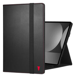 Black with Red Detail Leather Case for Galaxy Tab S11 Ultra