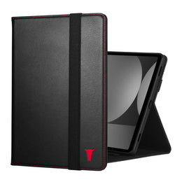 Black with Red Detail Leather Case for Samsung Galaxy Tab S9