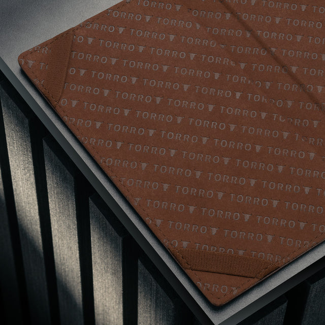 Card storage slot on the back of the Dark Brown Leather Golf Scorecard Holder