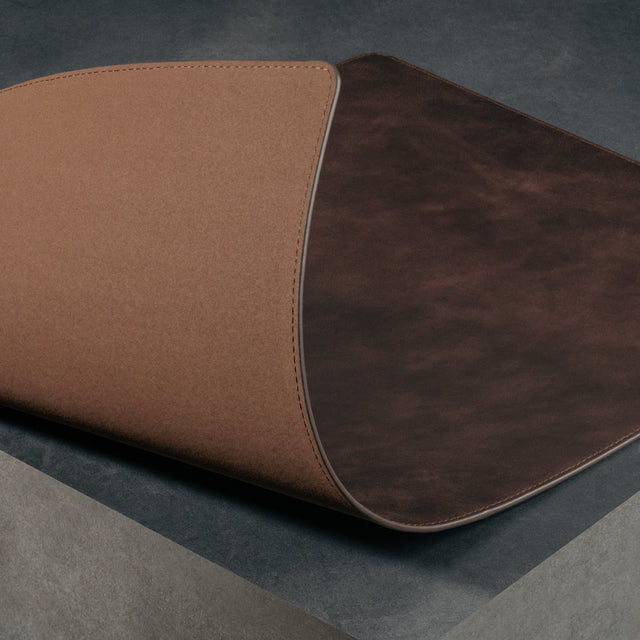 Underside of the Small Dark Brown Leather Desk Mat
