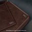 Close up of the interior of the Dark Brown Leather Solo Travel Wallet