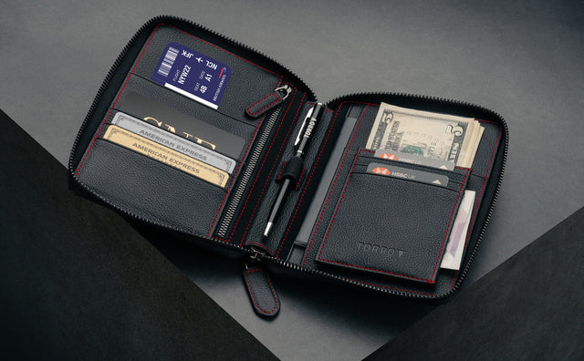Leather Travel Wallet / Organiser Feature Focus