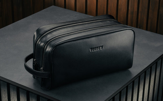 Leather Toiletry Bag Feature Focus