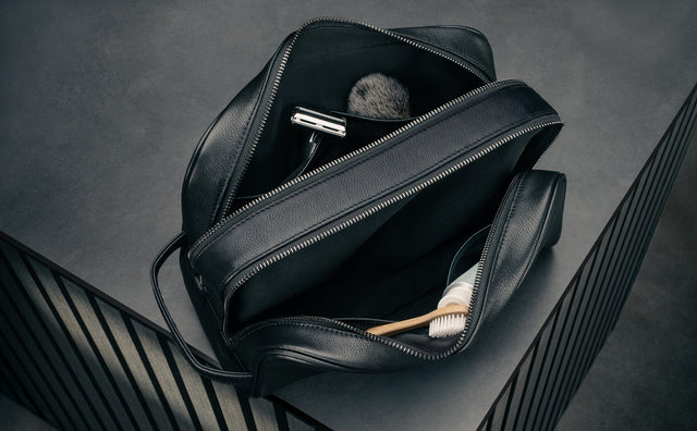 Leather Toiletry Bag Feature Focus