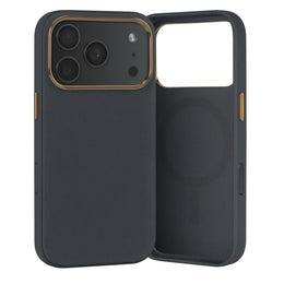 Black with Gold Detail Woven Fabric Bumper Case for iPhone 17 Pro Max