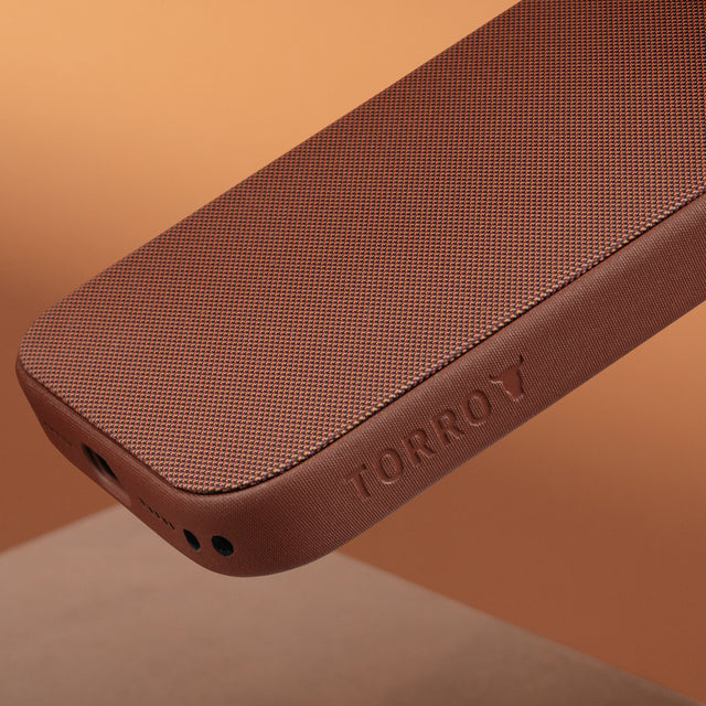 Brown Woven Fabric Bumper Case for iPhone 17 Pro Max